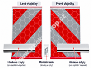 Reflexní vlaječky/praporky pro hydraulická čela, včetně držáků